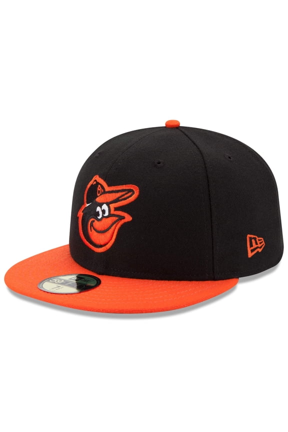 Men's New Era Black/Orange Baltimore Orioles Road Authentic Collection On-Field 59FIFTY Fitted Hat