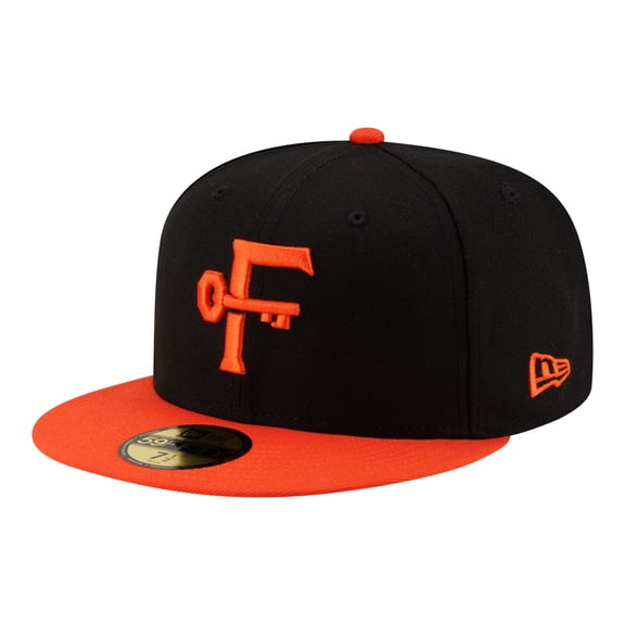 Men's New Era Black/Orange Frederick Keys Authentic Collection 59FIFTY Fitted Hat