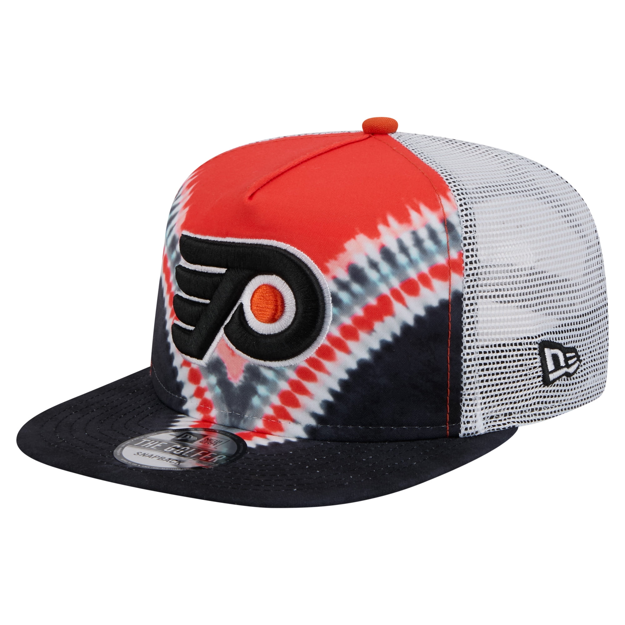 Men's-New Era Black/Orange Philadelphia Flyers Throwback V-Dye Adjustable Golfer Hat