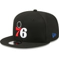 thumbnail image 1 of Men's New Era Black Philadelphia 76ers Bold Back Script 9FIFTY Snapback Hat - OSFA, 1 of 5
