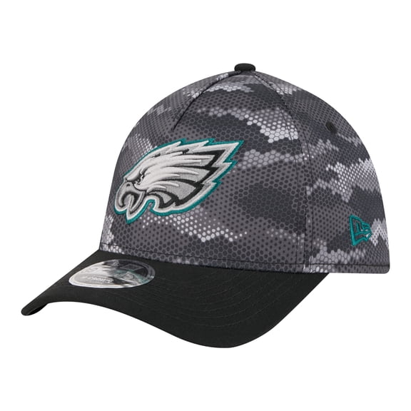 Men's New Era  Black Philadelphia Eagles Camo A-Frame 39THIRTY Flex Hat