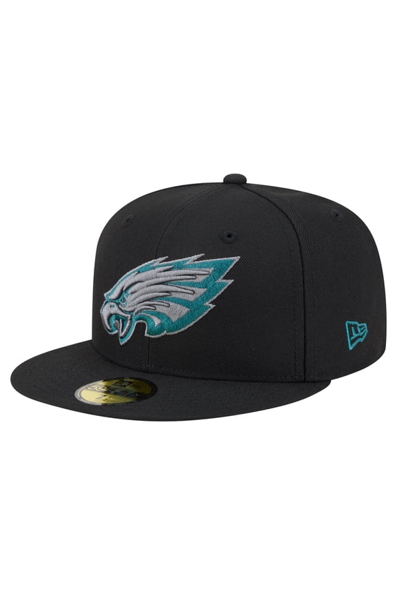Men's New Era Black Philadelphia Eagles Color Pop 59FIFTY Fitted Hat