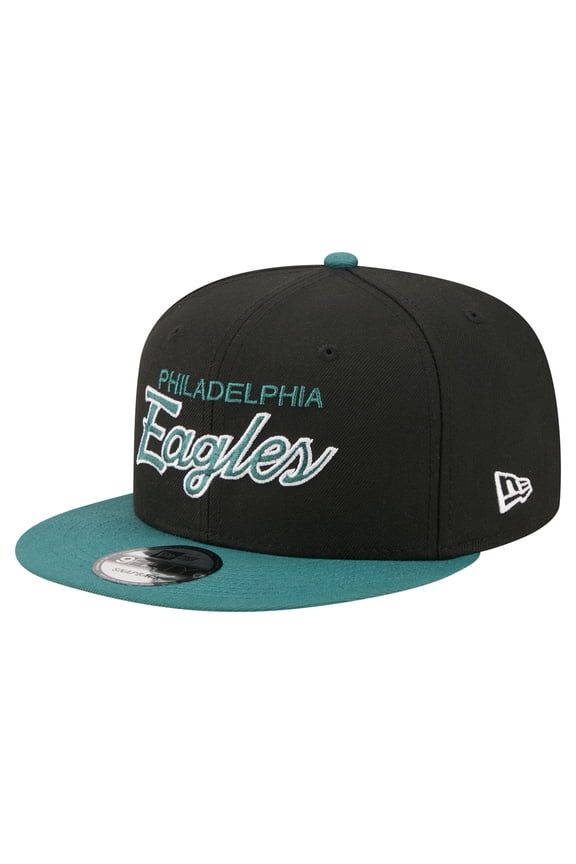 Men's New Era  Black Philadelphia Eagles Core Team Script 9FIFTY Snapback Hat