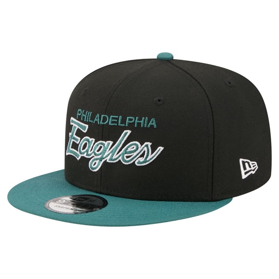 Men's New Era Black Philadelphia Eagles Core Team Script 9FIFTY Snapback Hat