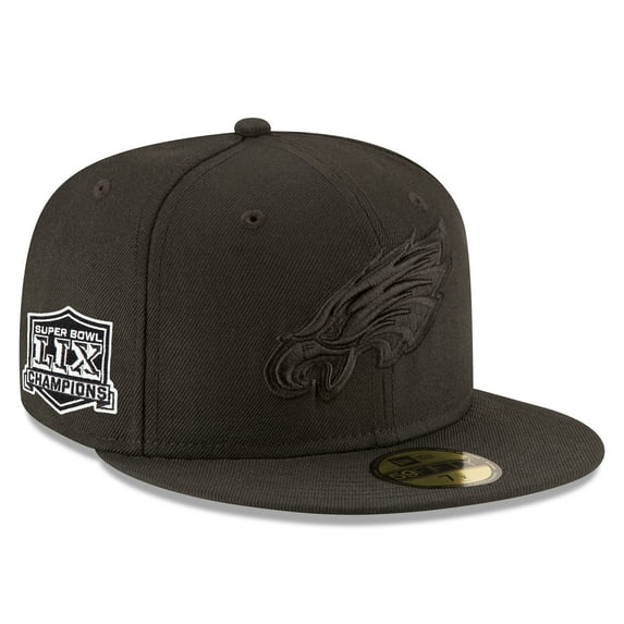 Men's New Era Black Philadelphia Eagles Super Bowl LIX Champions Tonal Side Patch 59FIFTY Fitted Hat
