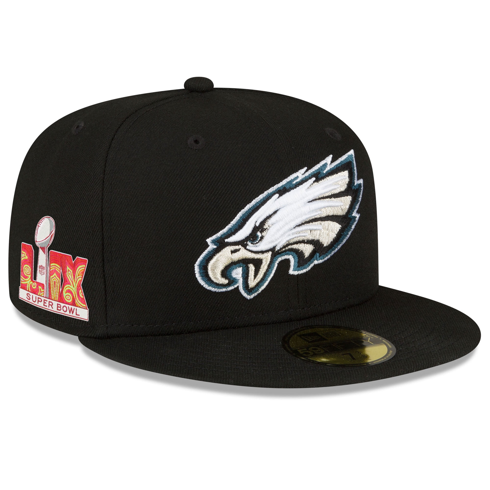 Men's New Era Black Philadelphia Eagles Super Bowl LIX Side Patch ...