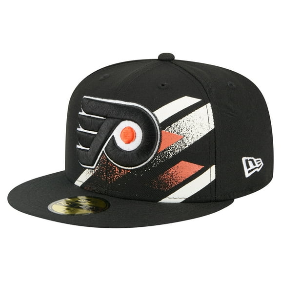 Men's New Era Black Philadelphia Flyers Faded Lines 59FIFTY Fitted Hat