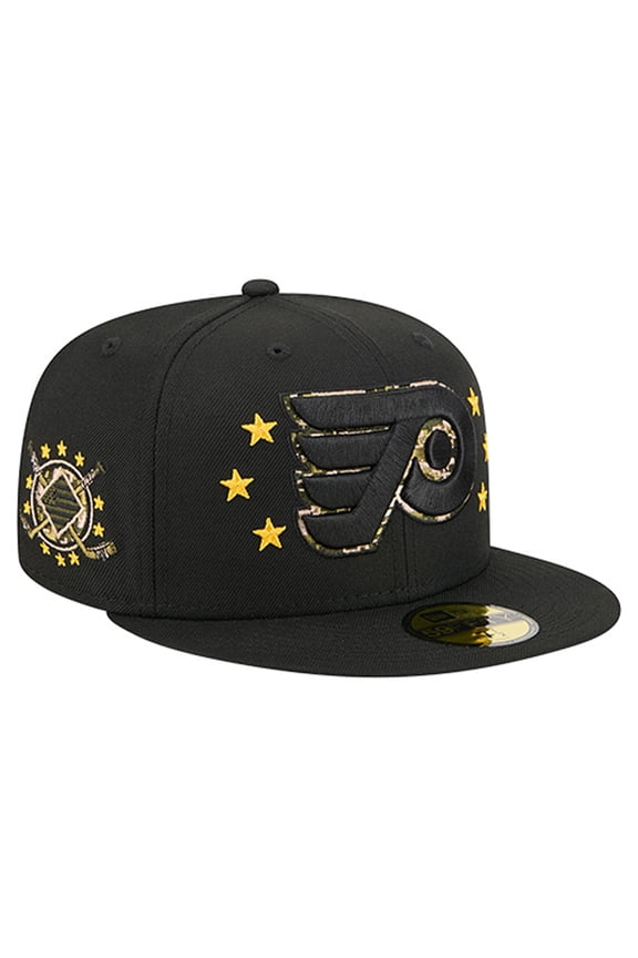 Men's New Era  Black Philadelphia Flyers Military Appreciation Digital Camo Stars 59FIFTY Fitted Hat