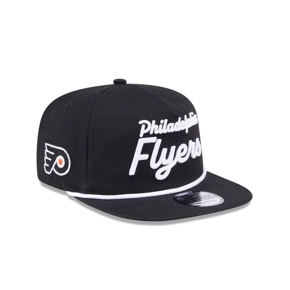 Men's New Era  Black Philadelphia Flyers Team Text Golfer Adjustable Hat