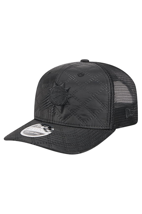 Men's New Era  Black Phoenix Suns Quilted 9SEVENTY Trucker Adjustable Hat