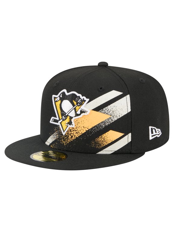 Men's New Era Black Pittsburgh Penguins Faded Lines 59FIFTY Fitted Hat