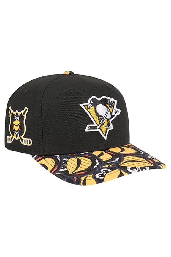 Men's New Era Black Pittsburgh Penguins Mascot Visor 9SEVENTY Adjustable Hat