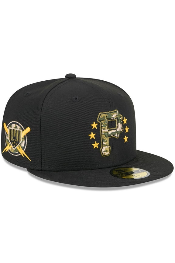 Men's New Era Black Pittsburgh Pirates 2024 Armed Forces Day On-Field 59FIFTY Fitted Hat