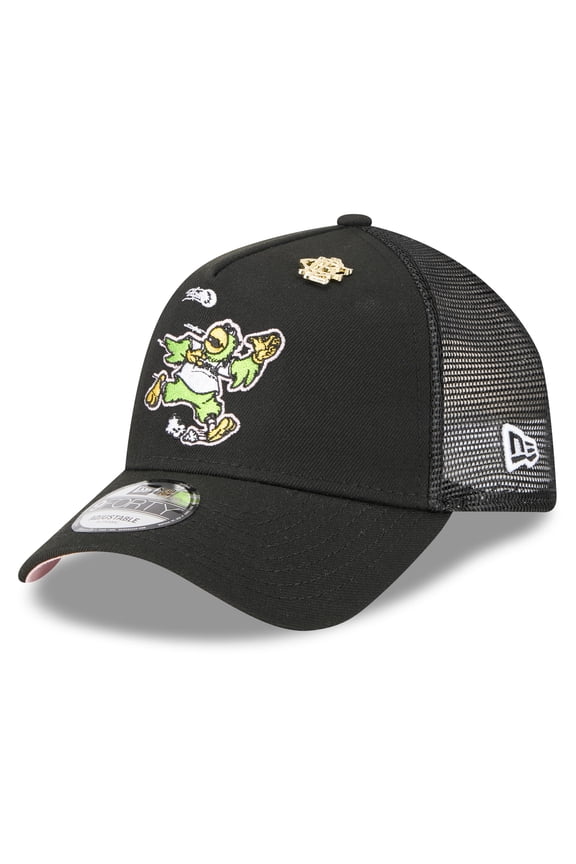 Men's New Era Black Pittsburgh Pirates 2025 Big League Chew A-Frame 9FORTY Adjustable Trucker Hat