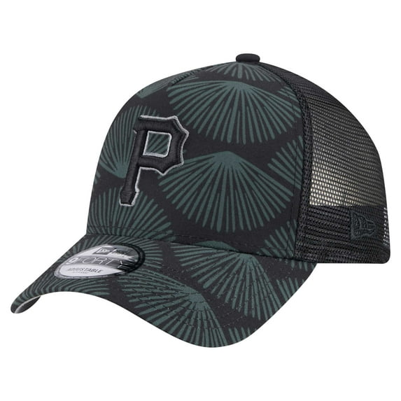 Men's New Era Black Pittsburgh Pirates 9FORTY A-Frame Trucker Adjustable Hat