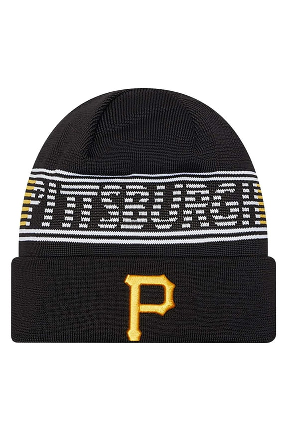 Men's New Era Black Pittsburgh Pirates Authentic Collection Cuffed Knit Hat