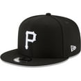 thumbnail image 1 of Men's New Era Black Pittsburgh Pirates Black & White 9FIFTY Snapback Hat, 1 of 5