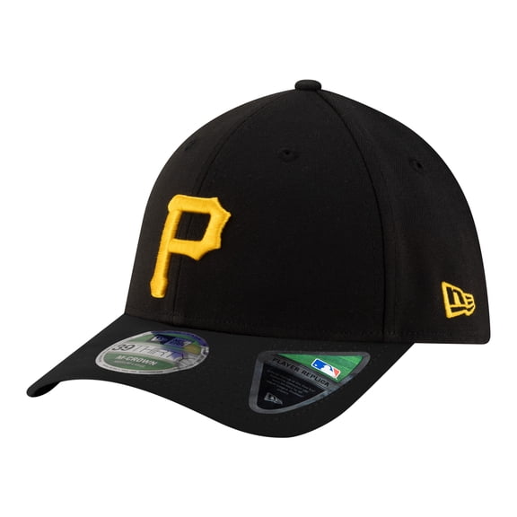Men's New Era Black Pittsburgh Pirates Player Replica 39THIRTY M-Crown Flex Hat