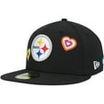 thumbnail image 1 of Men's New Era Black Pittsburgh Steelers Chain Stitch Heart 59FIFTY Fitted Hat, 1 of 6
