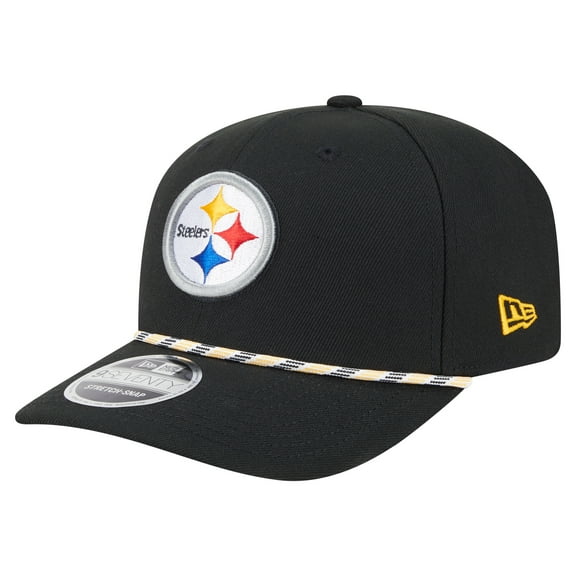 Men's New Era Black Pittsburgh Steelers Gameday Multi Rope 9SEVENTY Stretch-Snap Hat