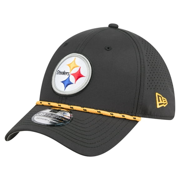 Men's New Era Black Pittsburgh Steelers Perforated 39THIRTY Flex Hat
