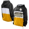 thumbnail image 1 of Men's New Era Black Pittsburgh Steelers Ripstop Quarter-Zip Hooded Windbreaker, 1 of 5