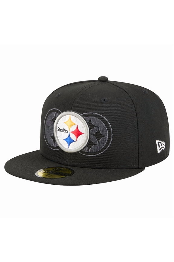 Men's New Era Black Pittsburgh Steelers Tri-Hit 59FIFTY Fitted Hat