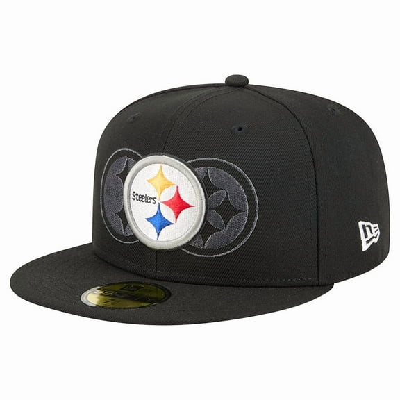 Men's New Era Black Pittsburgh Steelers Tri-Hit 59FIFTY Fitted Hat