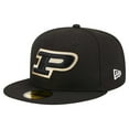 thumbnail image 1 of Men's New Era Black Purdue Boilermakers 59FIFTY Fitted Hat, 1 of 6