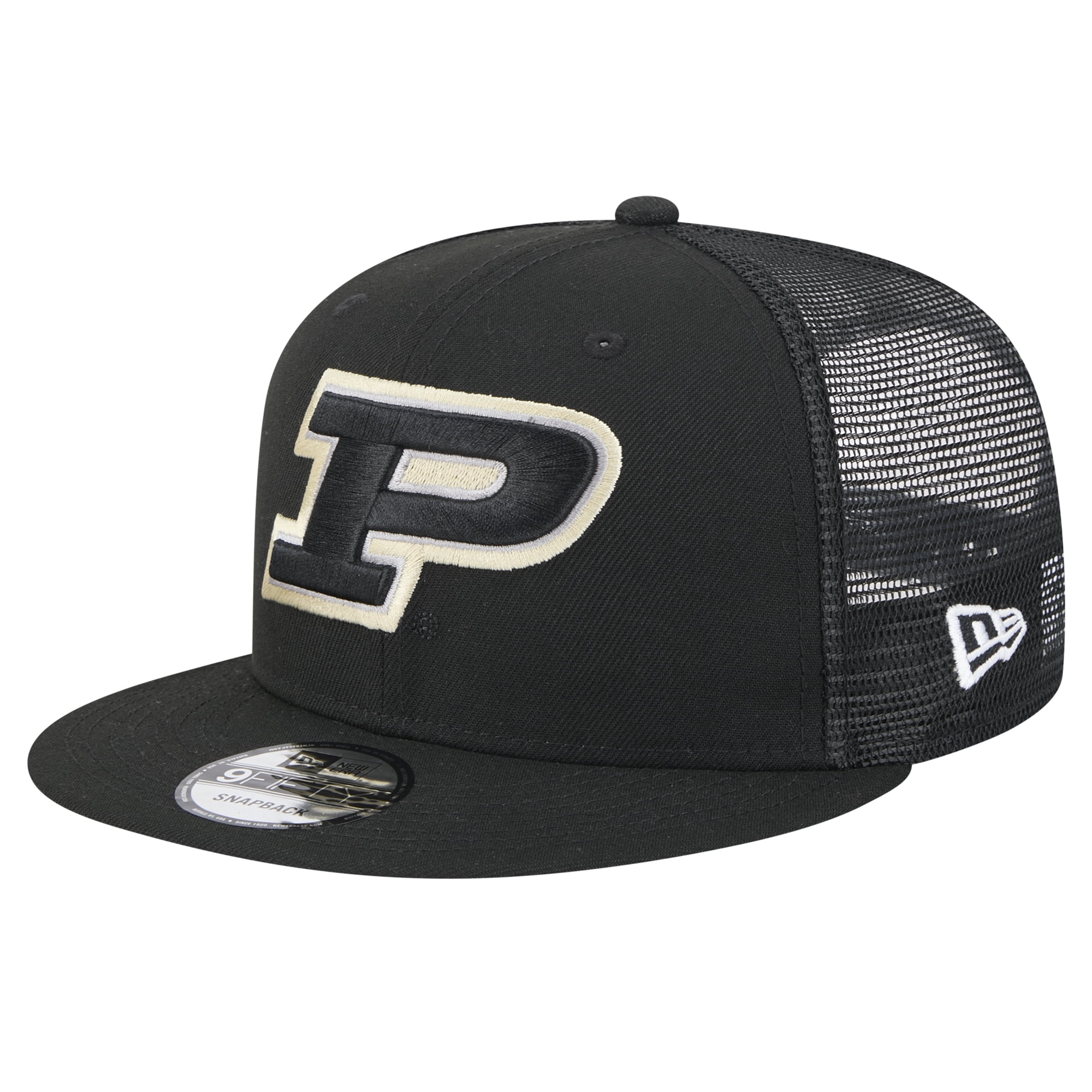 Men's New Era Black Purdue Boilermakers Trucker 9FIFTY Snapback Hat ...