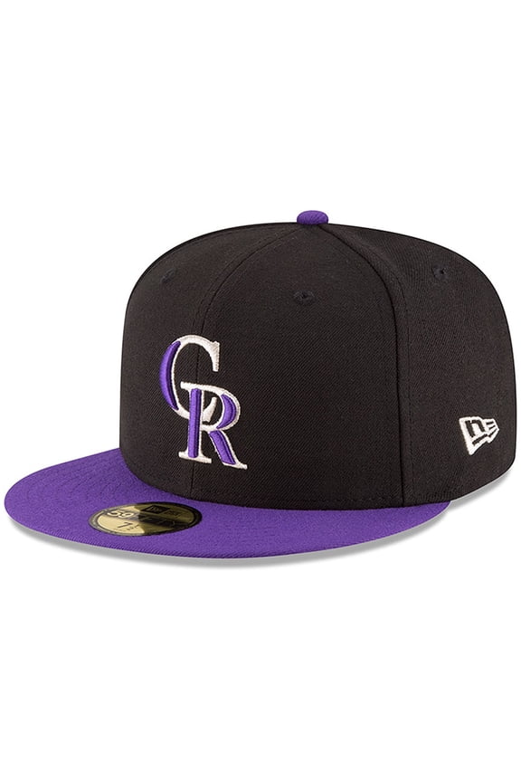Men's New Era Black/Purple Colorado Rockies Authentic Collection On Field 59FIFTY Structured Hat