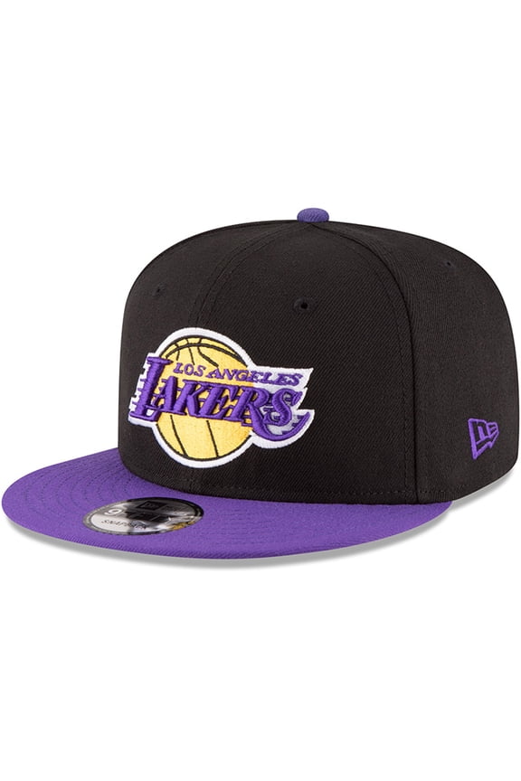 Men's New Era Black/Purple Los Angeles Lakers 2-Tone 9FIFTY Adjustable Snapback Hat