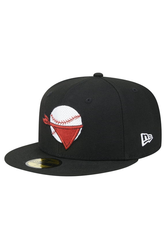Men's-New Era  Black Quad Cities River Bandits Authentic Collection 59FIFTY Fitted Hat