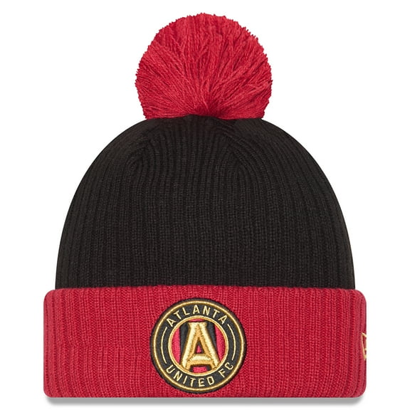 Men's New Era Black Atlanta United FC 2025 Jersey Hook Cuff Knit Hat with Pom
