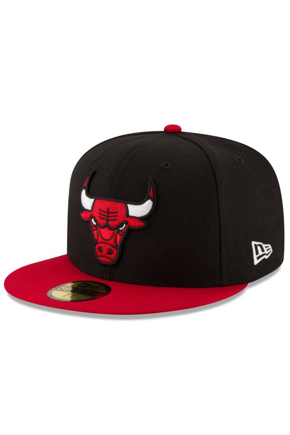 Men's New Era Black/Red Chicago Bulls Official Team Color 2Tone 59FIFTY Fitted Hat