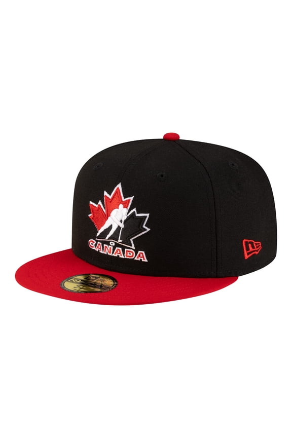 Men's New Era Black/Red Hockey Canada 2-Tone 59FIFTY Fitted Hat