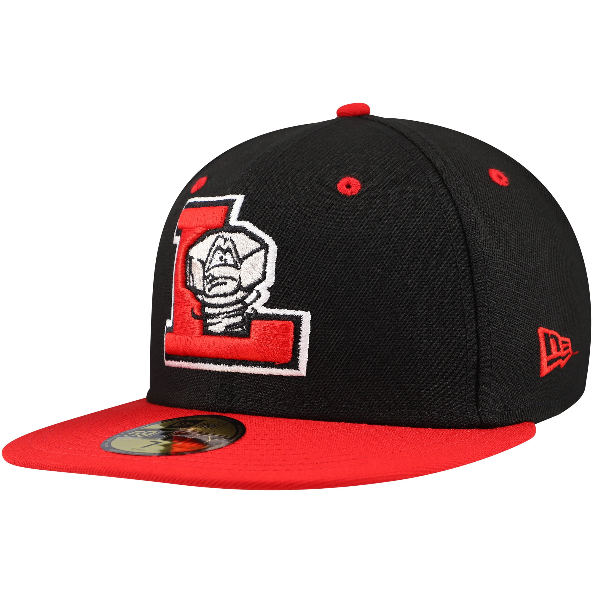 Men's New Era Black/Red Lansing Lugnuts Authentic Collection 59FIFTY