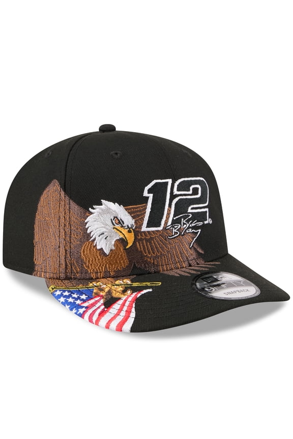 Men's New Era Black Ryan Blaney Patriotic Eagle & Flag A-Frame 9FIFTY Snapback Hat