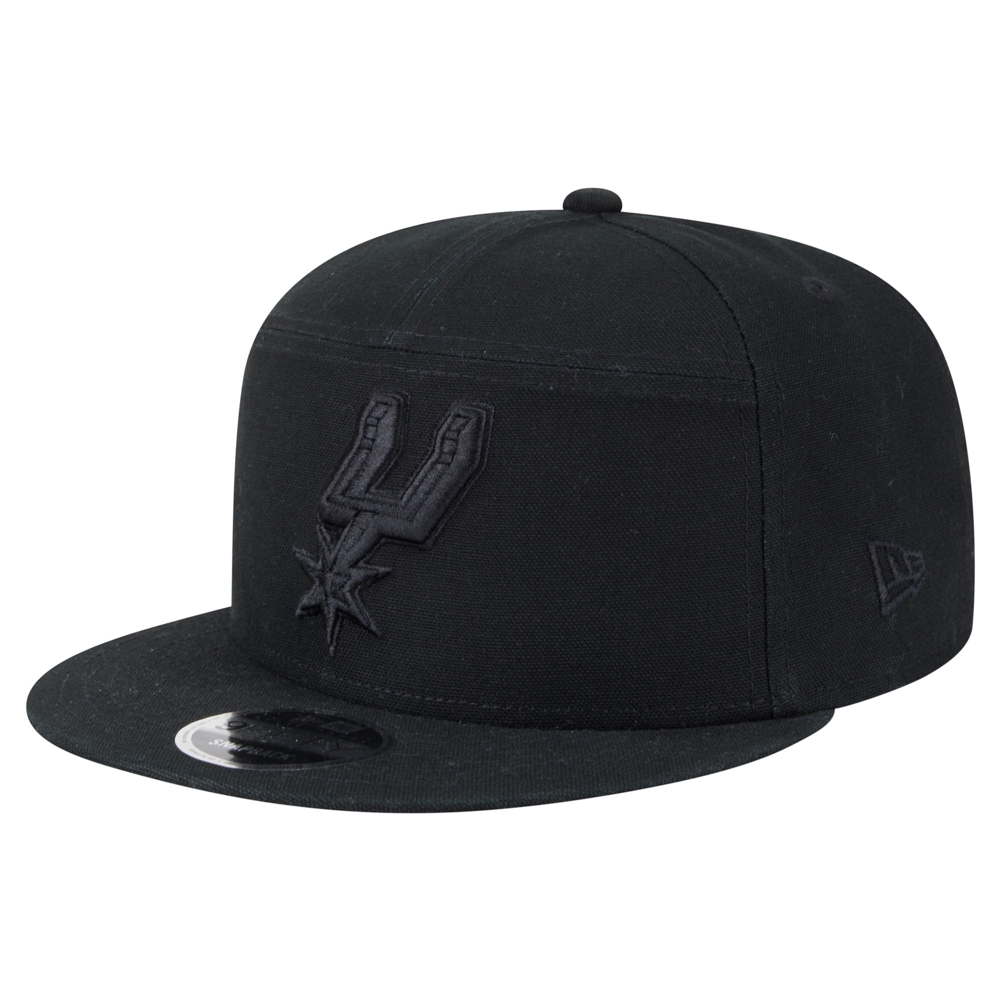 Men's New Era Black San Antonio Spurs Adventure Canvas Split Panel 9FIFTY Snapback Hat