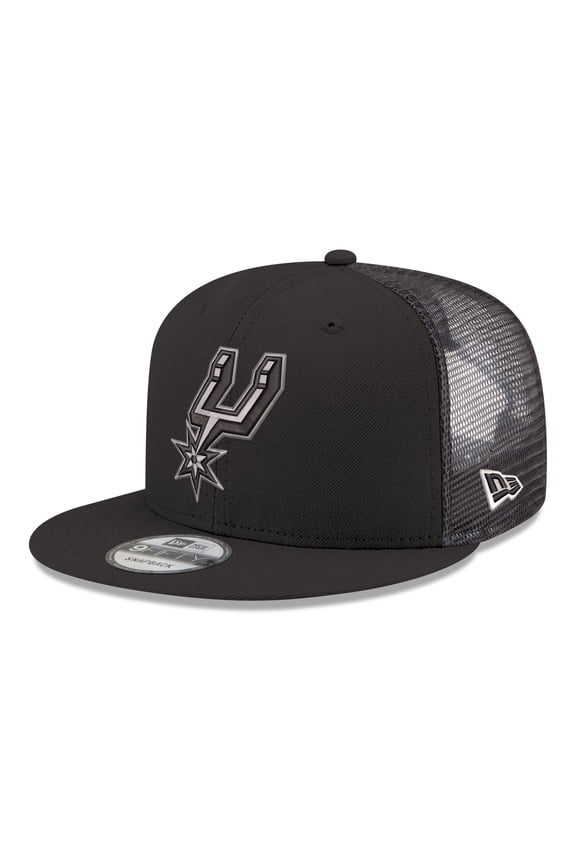 Men's New Era Black San Antonio Spurs Core Logo Meshback 9FIFTY Snapback Hat