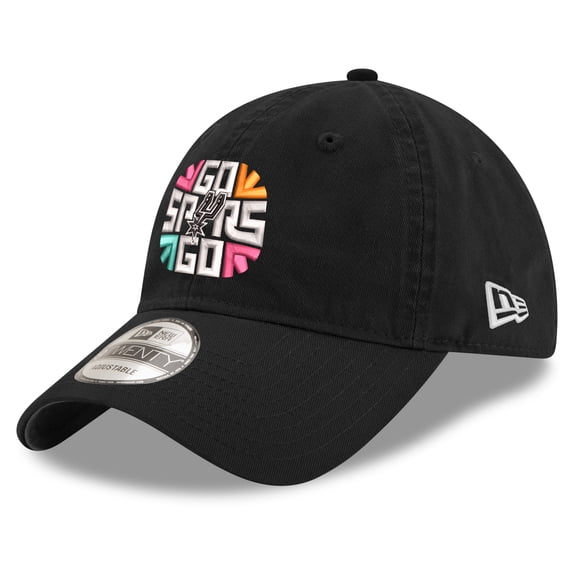 Men's New Era Black San Antonio Spurs Slogan 9TWENTY Adjustable Hat