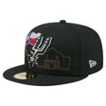 thumbnail image 1 of Men's New Era Black San Antonio Spurs State Stitch 59FIFTY Fitted Hat, 1 of 6