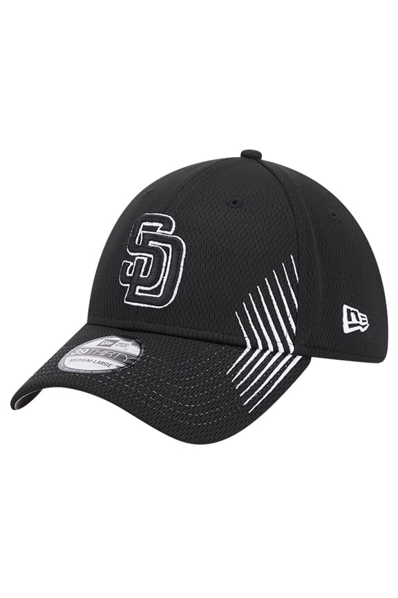Men's New Era Black San Diego Padres Active Dash Mark 39THIRTY Flex Hat