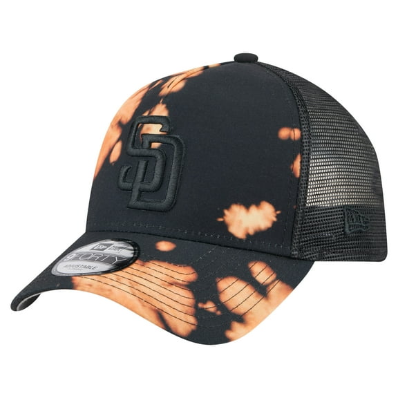 Men's-New Era Black San Diego Padres Bleached A-Frame 9FORTY Adjustable Hat