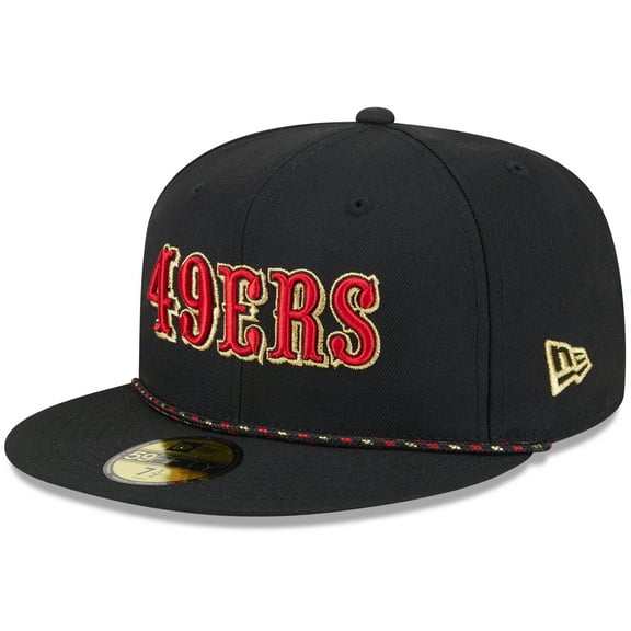 Men's New Era  Black San Francisco 49ers 2025 Rivalries Collection Sideline Rope 59FIFTY Fitted Hat
