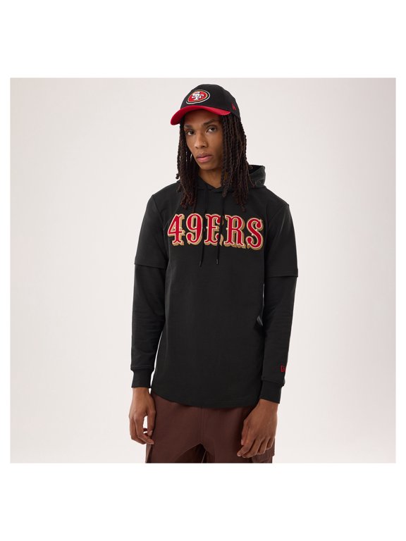 Men's New Era Black San Francisco 49ers Functional Fandom Twofer Hoodie