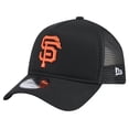 thumbnail image 1 of Men's New Era Black San Francisco Giants 9FORTY A-Frame Trucker Adjustable Hat, 1 of 6