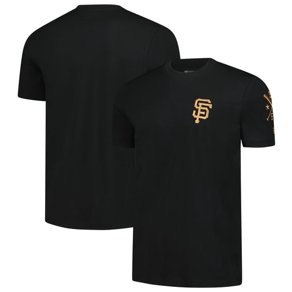 Men's New Era Black San Francisco Giants Bronze Logo with Cross Bats Established T-Shirt