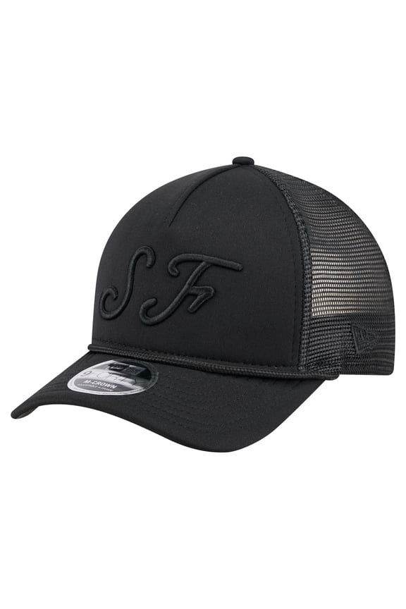 Men's New Era Black San Francisco Giants City Initial 9FORTY A-Frame M-Crown Adjustable Trucker Hat