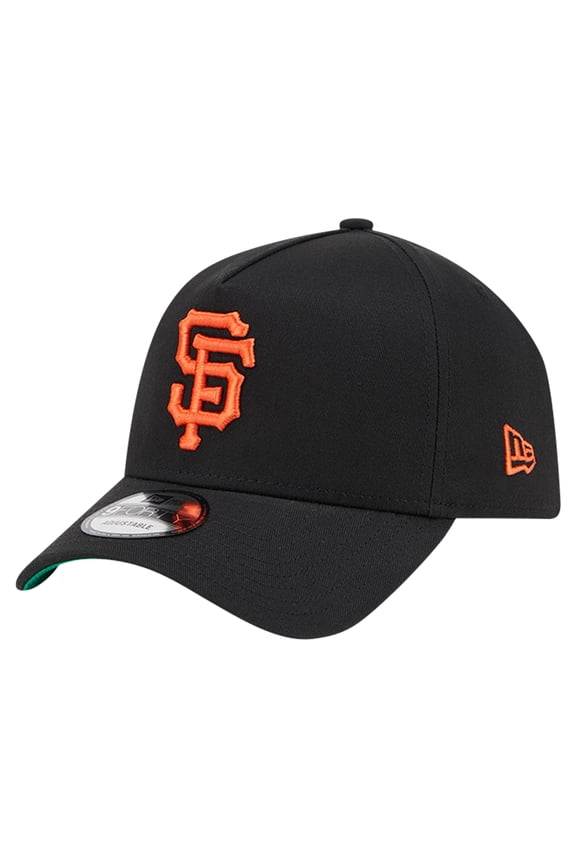 Men's New Era Black San Francisco Giants Team Color A-Frame 9FORTY Adjustable Hat